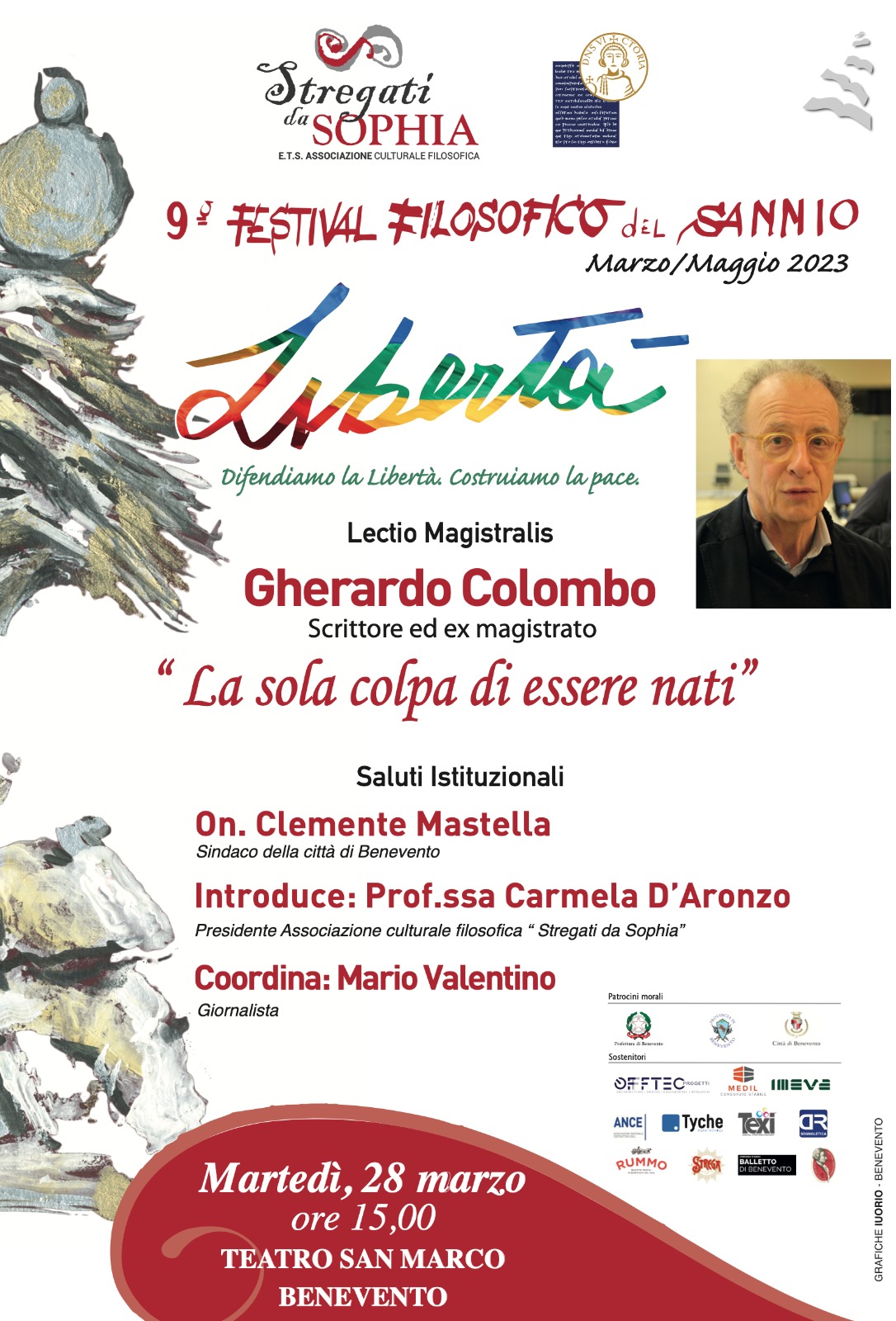 FESTIVAL FILOSOFICO DEL SANNIO. AL “SAN MARCO” GHERARDO COLOMBO “LA SOLA COLPA DI ESSERE NATI”. VIDEO