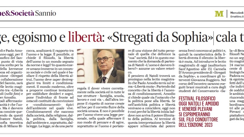 Legge, egoismo e libertà: «Stregati da Sophia» cala tre assi