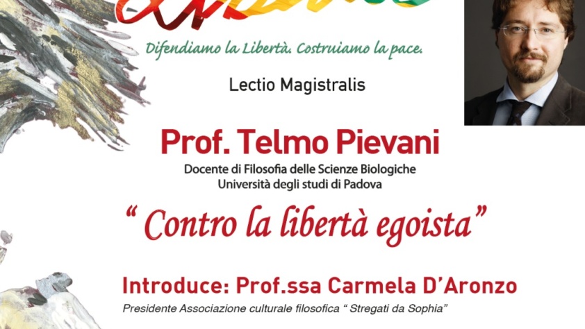 “Contro la libertà egoista  “. Ospite del festival Filosofico il Prof. Telmo Pievani