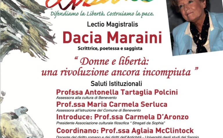 9° Festival Filosofico del Sannio. La lectio Magistralis sarà affidata alla scrittrice Dacia Maraini