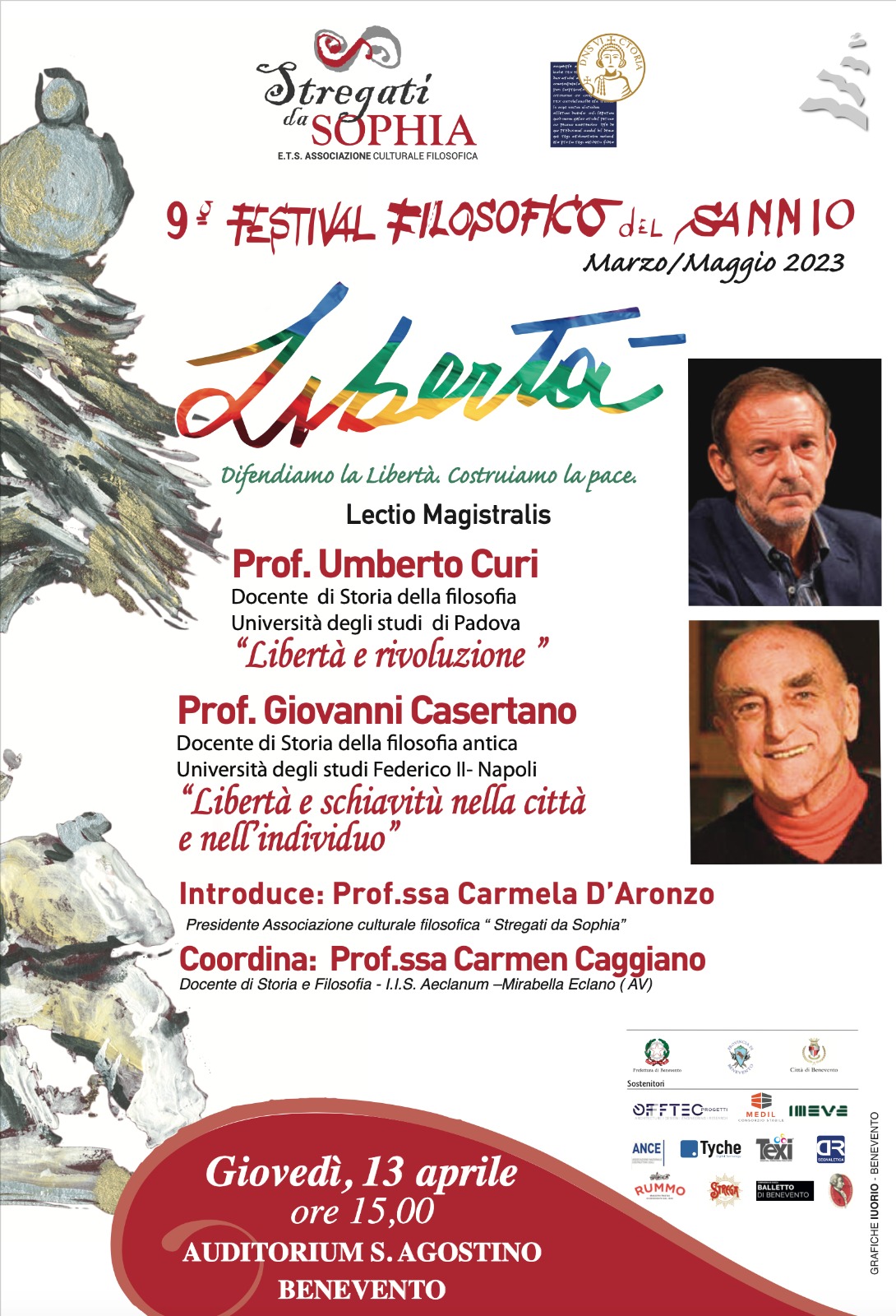 Festival Filosofico del Sannio. “Libertà e liberazione “ è il tema affidato al Prof. Umberto Curi