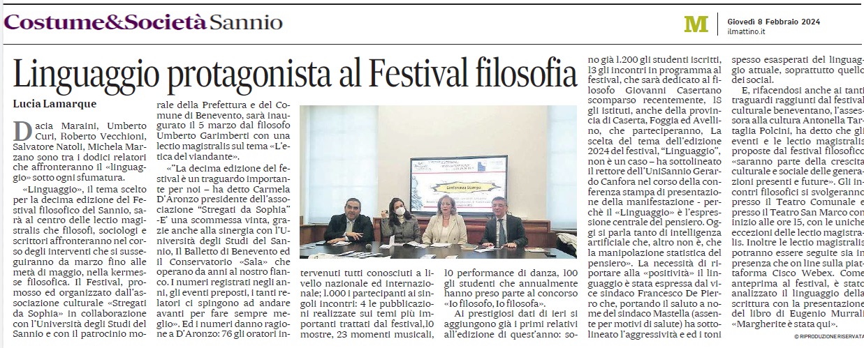 Linguaggio protagonista al Festival filosofia